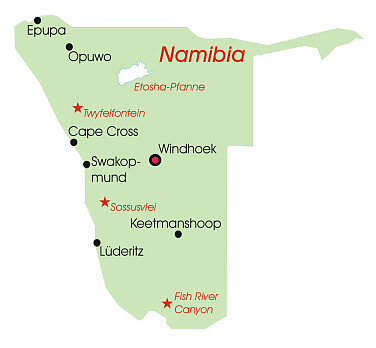 Karte von Namibia